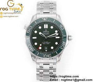 Seamaster Diver 300M SS VSF 1:1 Best Edition Green Bezel Green Dial on SS Bracelet A8800 ( Extra Rubber Strap)