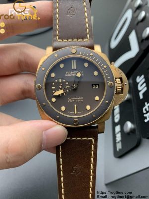 PAM968 V Bronzo VSF 1:1 Best Edition Brown Ceramic Bezel and Dial on Brown Calfskin Strap P.9010