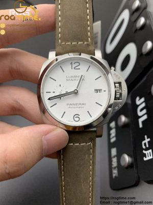 PAM1394 VSF 42mm Luminor Marina Auto1:1 Best Edition White Dial onBrown Leather Strap P9010