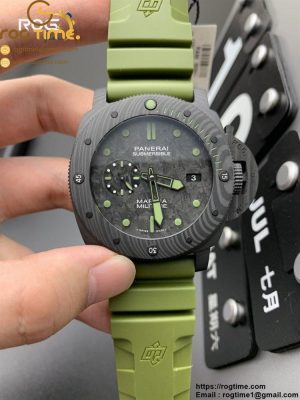 PAM961 Carbotech VSF Best Edition Carbon Dial on Green Rubber Strap P.9010