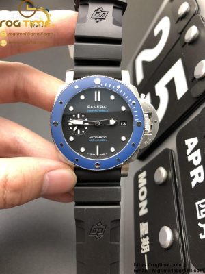 PAM1209 Luminor Submersible 42mm Blue Ceramic Bezel VSF on Black Rubber Strap