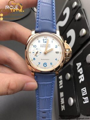 PAM756 Luminor Due VSF Best Edition White Dial on Blue Leather Strap
