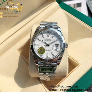 DateJust 41 SS Polished Bezel KING 1:1 Best Edition 904L Steel White Stick Dial on Jubilee Bracelet VR3235