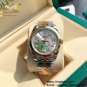 DateJust 41 SS/YG Polished Bezel KING 1:1 Best Edition 904L Steel Silver Stick Dial on SS/YG Jubilee Bracelet VR3235