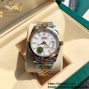 DateJust 41 SS/YG Polished Bezel KING 1:1 Best Edition 904L Steel White Stick Dial on SS/YG Jubilee Bracelet VR3235