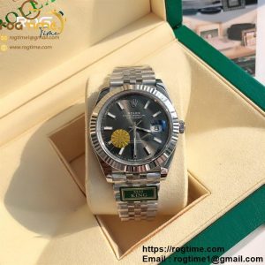 DateJust 41 SS Fluted Bezel KING 1:1 Best Edition 904L Steel Gray Stick Dial on Jubilee Bracelet VR3235