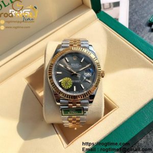 DateJust 41 SS/YG Fluted Bezel KING 1:1 Best Edition 904L Steel Gray Stick Dial on SS/YG Jubilee Bracelet VR3235