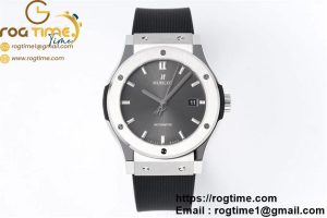 Classic Fusion 42mm Titanium JJF 1:1 Best Edition Gray Dial on Gray Gummy Strap A2892