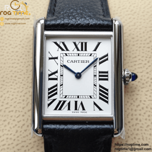 Cartier Tank Must Large K11F 1:1 Best Edition White Dial on Black Leather Strap Ronda Quartz