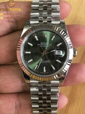 Datejust 41 SS 126334 904L Steel VSF 1:1 Best Edition Green Stick Dial on SS Jubilee Bracelet VS3235