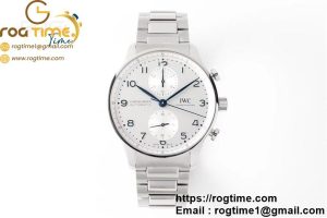 Portuguese Chrono IW3716 ZF 1:1 Best Edition White Dial Blue Markers on SS Bracelet A7750