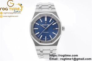 Royal Oak 41mm 15400 SS ZF 1:1 Best Edition Blue Textured Dial on SS Bracelet SA3120 Super Clone
