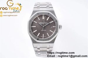 Royal Oak 41mm 15400 SS ZF 1:1 Best Edition Gray Textured Dial on SS Bracelet  A3120 Super Clone