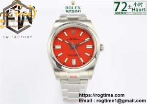 Oyster Perpetual 41mm 124300 EWF V2 Best Edition Red Dial on 904L SS Bracelet A3230