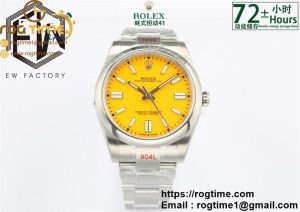 Oyster Perpetual 41mm 124300 EWF V2 Best Edition Yellow Dial on 904L SS Bracelet A3230