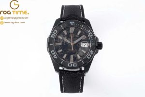 Aquaracer Calibre 5 PVD 41mm TARF 1:1 Best Edition Carbon/RG Dial on Black Nylon Strap SW200