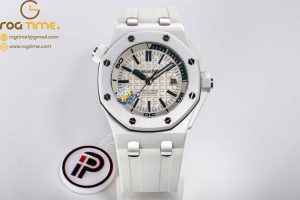 Royal Oak Offshore Diver White Ceramic IPF Best Edition on Rubber Strap A3120