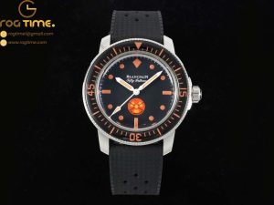 Fifty Fathoms 5008E No Rad Only Watch SS 1:1 GSF Best Edition Black Dial on Black Rubber Strap A1151