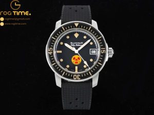 Fifty Fathoms 5008D No Rad SS 1:1 GSF Best Edition Black Dial on Black Rubber Strap A1151