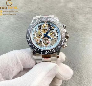 Daytona Montoya Custom Made 1:1 Best Edition Carbon Fiber Bezel Colorful Skeleton Dial on SS Oyster Bracelet SA4130