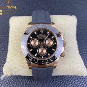 Daytona 116515 RG Clean Factory 1:1 Best Edition Black Ceramic Bezel Black Stick Dial on Oysterflex Rubber Strap A4130