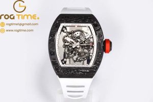 RM055 Real NTPT BBRF 1:1 Best Edition White Skeleton Dial on White Rubber Strap RMUL2