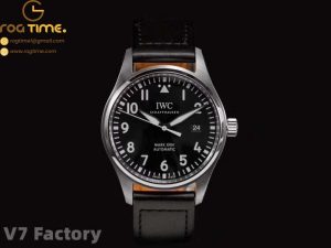 Mark XVIII IW327009 V7F 1:1 Best Edition Black Dial on Black Leather Strap A2892