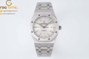 Royal Oak 41mm 15400 SS IPF 1:1 Best Edition White Textured Dial on SS Bracelet SA3120 Super Clone