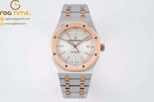 Royal Oak 41mm 15400 SS/RG IPF 1:1 Best Edition White Textured Dial on SS/RG Bracelet SA3120 Super Clone