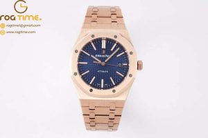 Royal Oak 41mm 15400 RG IPF 1:1 Best Edition Blue Textured Dial on RG Bracelet SA3120 Super Clone