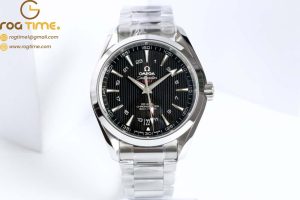 Aqua Terra 150M 43.5mm GMT SS VSF 1:1 Best Edition Black Textured Dial on SS Bracelet A8605 Super Clone V2