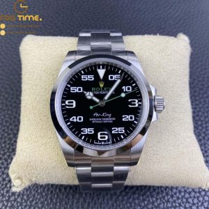 AirKing 126900 40mm SS JVSF 1:1 Best Edition 904L Steel Smooth Bezel Black Dial on SS Oyster Bracelet A3230