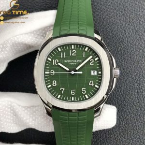 Aquanaut 5168 SS 3KF 1:1 Best Edition GreenTextured Dial on Green Rubber Strap A324 Clone