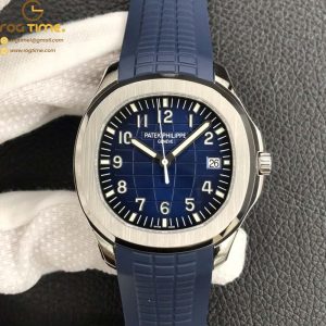 Aquanaut 5168 SS 3KF 1:1 Best Edition Blue Textured Dial on Blue Rubber Strap A324 Clone