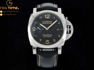 PAM1359 Luminor Marina 44mm TTF 1:1 Best Edition Black Dial on Black Leather Strap P9010