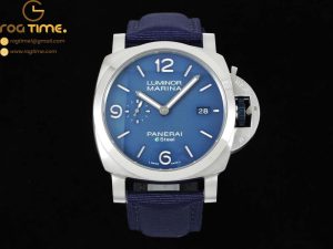 PAM1157  Luminor Marina 44mm TTF 1:1 Best Edition Blue Dial on Blue Nylon Strap A9010