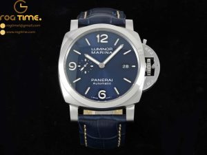 PAM1313 Luminor Marina 44mm TTF 1:1 Best Edition Blue Dial on Blue Leather Strap P9010