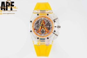 Royal Oak Offshore 44mm Transparent APF Best Edition Yellow Dial on Yellow Rubber Strap A3126