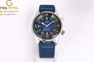 Longines Legend Diver SS OSF 1:1 Best Edition Blue Dial on Nylon Claded Leather Strap A2824