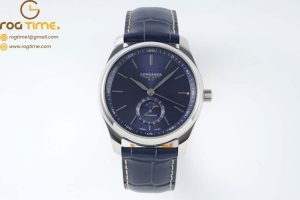 Master Moonphase SS APSF 1:1 Best Edition Blue Stick Dial on Blue Leather Strap AL899