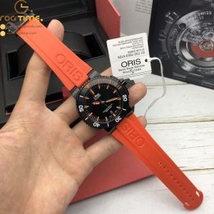 Original Factory ORIS Aquis Orange/Black Rubber Swiss Movement