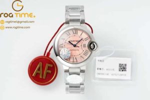 Ballon Bleu 33mm SS AF 1:1 Best Edition Pink Textured Dial on SS Bracelet A1853 Super Clone