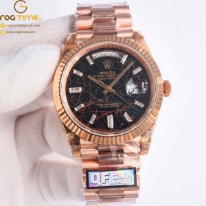 DayDate 40 RG QF Best Edition 904L Steel Eisenkiesel Dial on President Bracelet VR3255 V5 (Gain Weight) SuperClone