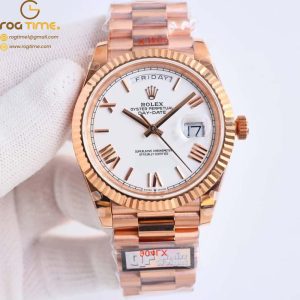 DayDate 40 RG QF Best Edition 904L Steel White Dial on President Bracelet VR3255 V5 (Gain Weight) Super Clone