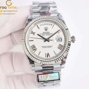 DayDate 40 SS QF Best Edition 904L Steel White Dial on President Bracelet VR3255 V5 (Gain Weight) Super Clone