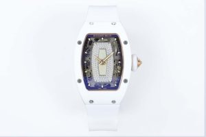 RM07-01 Ladies 31.5mm White Diamonds Dial on White Rubber Strap ZF CRMA2