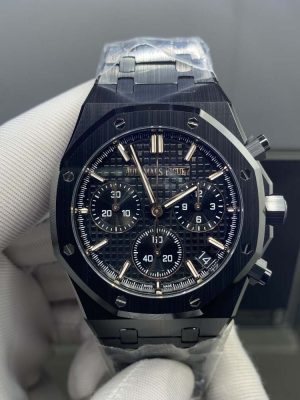 Royal Oak Chrono 26240 Black Ceramic APSF 1:1 Best Edition on Ceramic Bracelet SA4401 Super Clone V2 (Free Sprung)