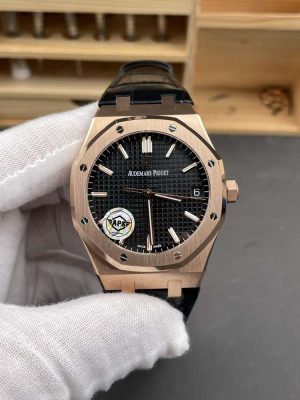 Royal Oak 41mm 15500 RG/LE Black/Stk APSF SA4302 Super Clone