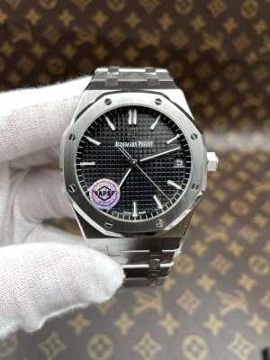 Royal Oak 41mm 15500 SS/SS Black/Stk APSF SA4302 Super Clone (Free Sprung)