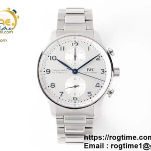 Portuguese Chrono IW3716 ZF 1:1 Best Edition White Dial Blue Markers on SS Bracelet A7750